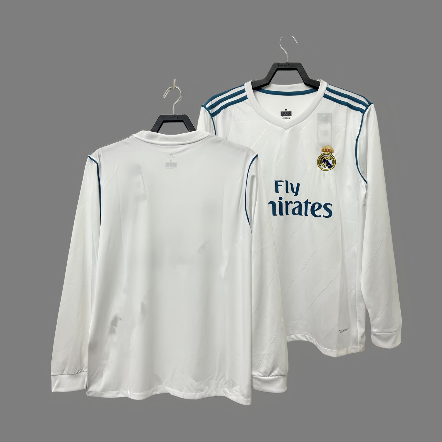 2017 Real Madrid Home Long Sleeve Jersey Ronaldo Modric Classic Retro Football Jersey
