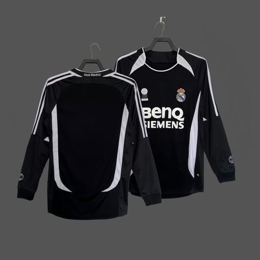 2006 Real Madrid second away long-sleeved classic retro jersey Beckham Guti jersey